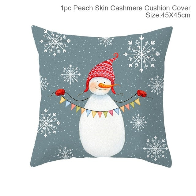 Huiran Merry Christmas Cushion Cover Decorations For Home Navidad 2019 Noel Xmas Ornaments Gifts Cristmas Happy New Year 2020