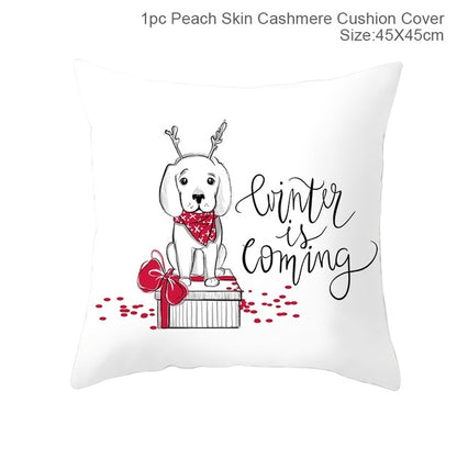 Huiran Merry Christmas Cushion Cover Decorations For Home Navidad 2019 Noel Xmas Ornaments Gifts Cristmas Happy New Year 2020