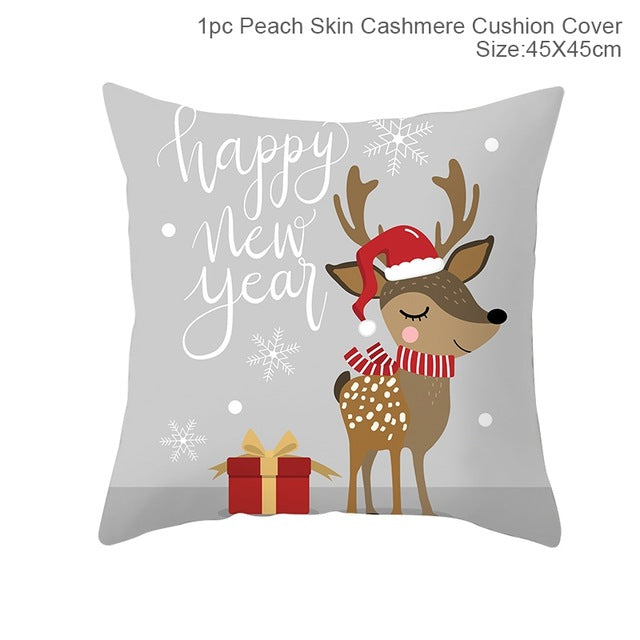 Huiran Merry Christmas Cushion Cover Decorations For Home Navidad 2019 Noel Xmas Ornaments Gifts Cristmas Happy New Year 2020