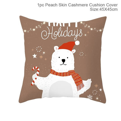 Huiran Merry Christmas Cushion Cover Decorations For Home Navidad 2019 Noel Xmas Ornaments Gifts Cristmas Happy New Year 2020