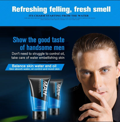 Facial Cleanser Cool Mineral Mud Cleanser oil-control Acne blackhead pore-cleansing Moisturizing Man Face Care 100g