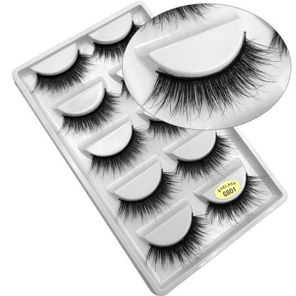 SHIDISHANGPIN 5 pairs eyelashes 3d mink lashes natural long 1 box mink eyelashes 1cm-1.5cm 3d false eyelashes full strip lashes