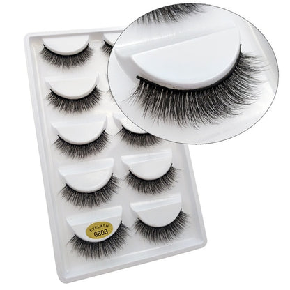 SHIDISHANGPIN 5 pairs eyelashes 3d mink lashes natural long 1 box mink eyelashes 1cm-1.5cm 3d false eyelashes full strip lashes